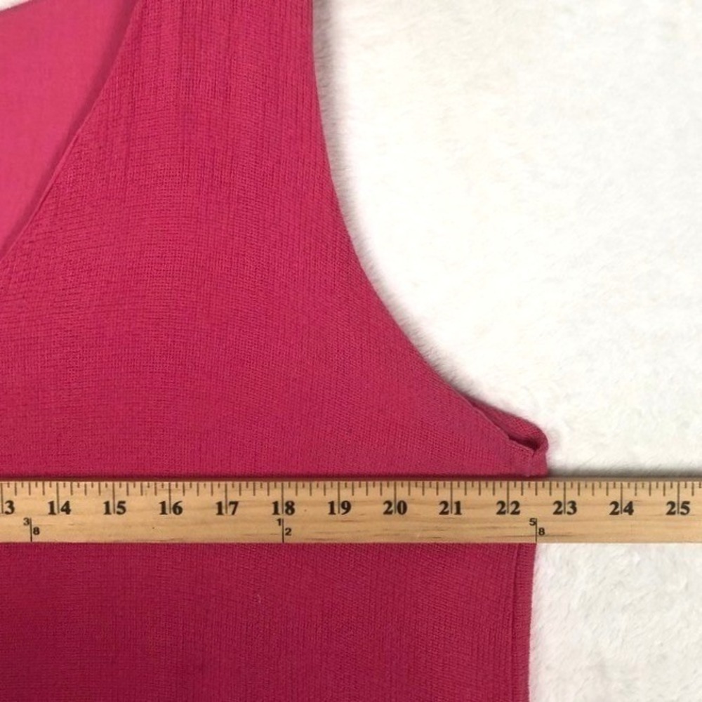M Made in Italy Layered Sleeveless Shift Dress Sz L Pink V- Neck Lagenlook - Picture 6 of 7